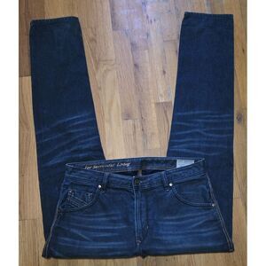 DIESEL KRAYVER Mens Jeans Regular Slim Carrot Blue Denim 31 x34 (35x34)